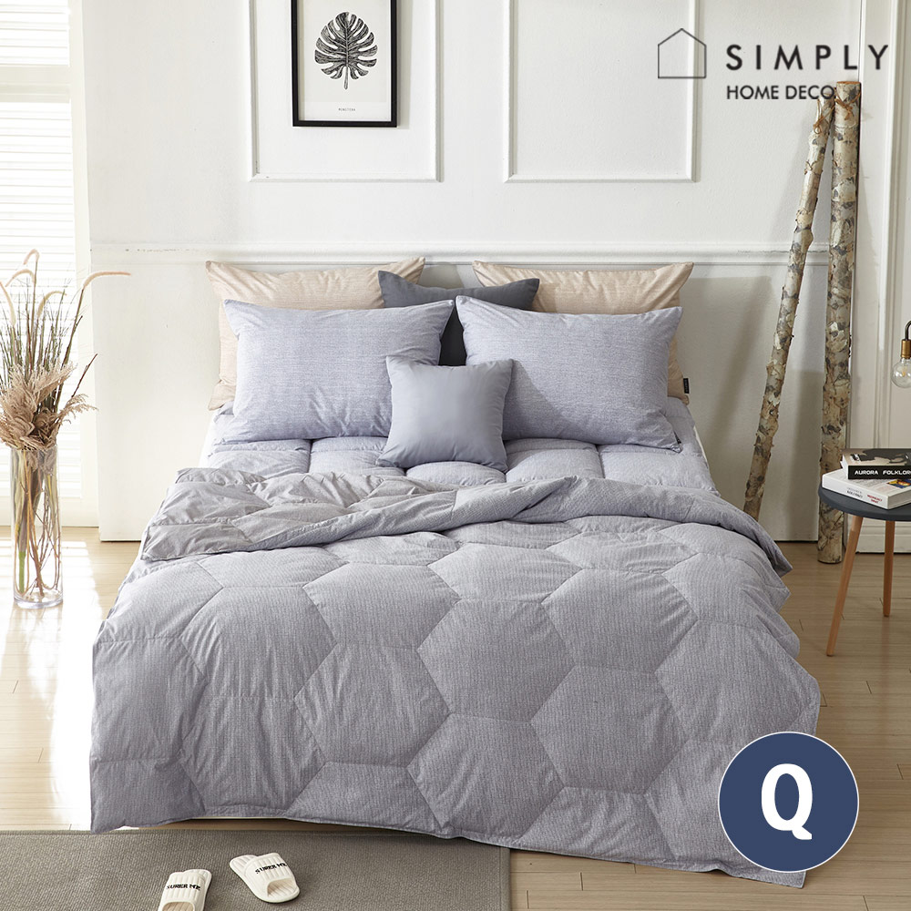 심플리홈 보스턴 구스 이불 Q 풀세트 (이불 1, 토퍼 1, 베개커버 2)